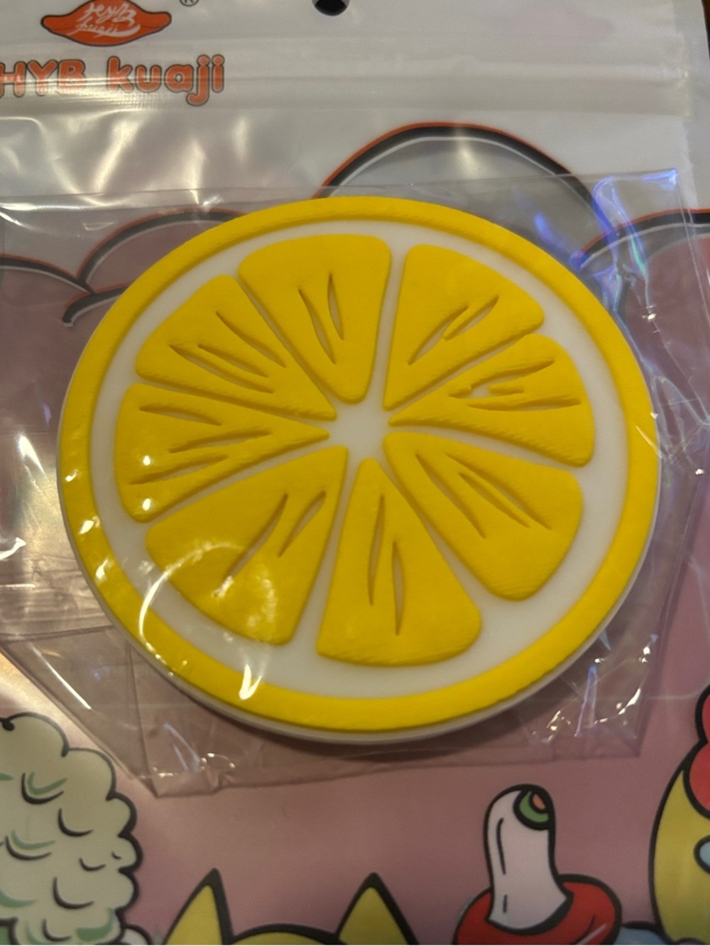 Yellow Lemon Slice Silicone Bogg bag charm jumbo